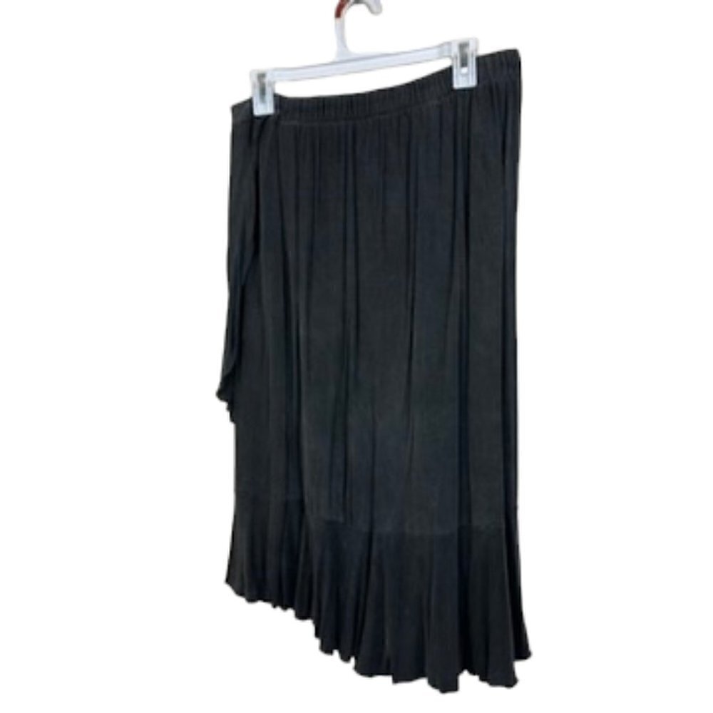 Altar'd State Super Soft Ruffle Wrap Midi Skirt, Gray, Large